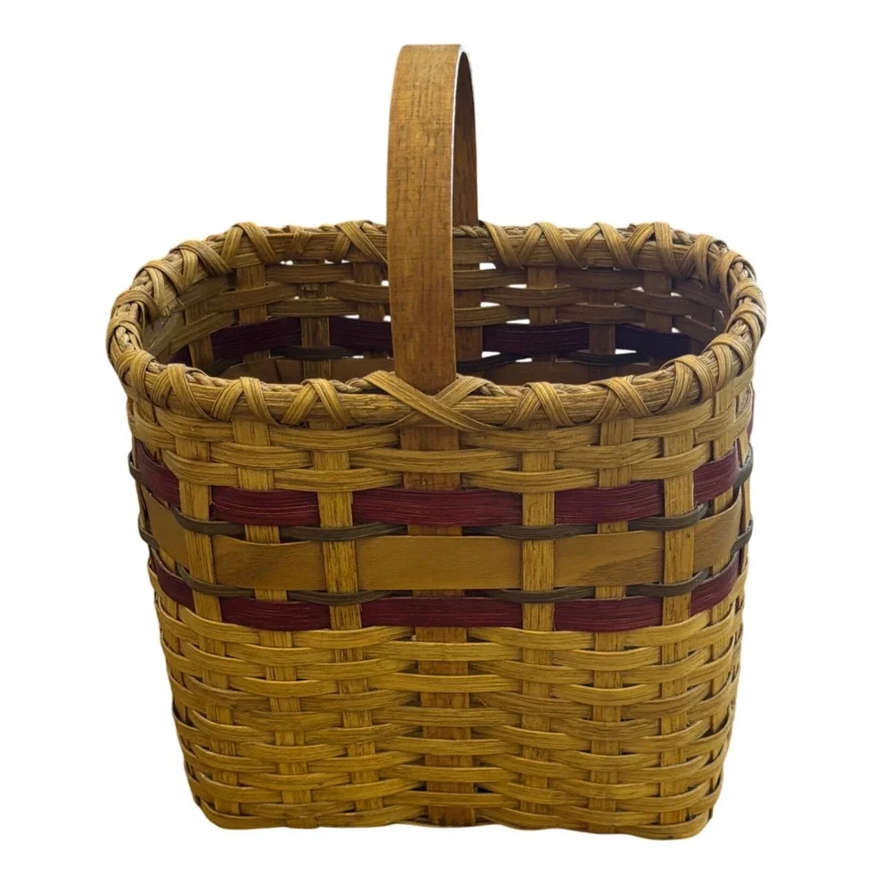 Vintage‎ | Woven Wicker Basket with Handle | Unsigned | Farmhouse Decor